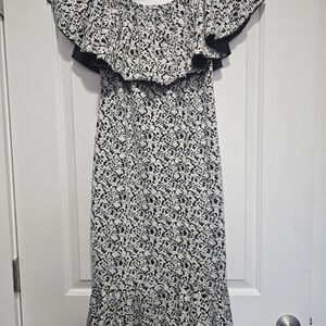 LuLaRoe Black and White Floral Maxi Dress